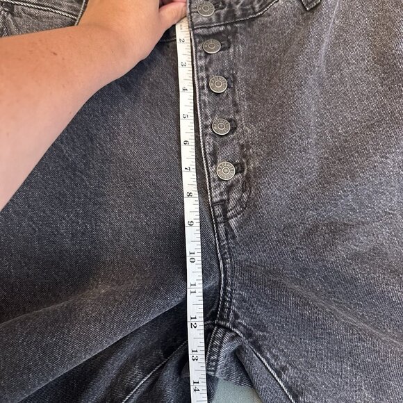 Madewell Curvy Super Wide Leg Jeans Women's 30 Black Denim Button Fly Flare Y2K - Picture 12 of 15